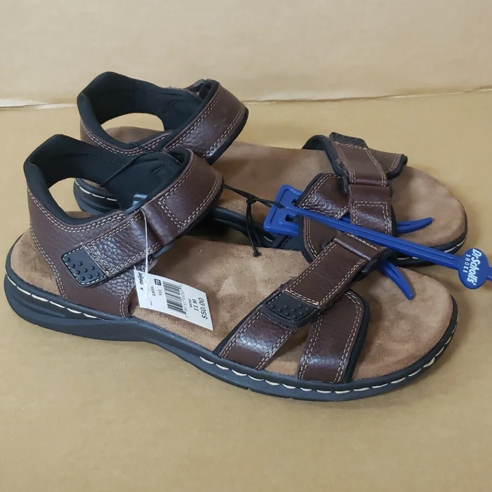 Dr Scholl's Leather Sandals Memory Foam insole nwt
